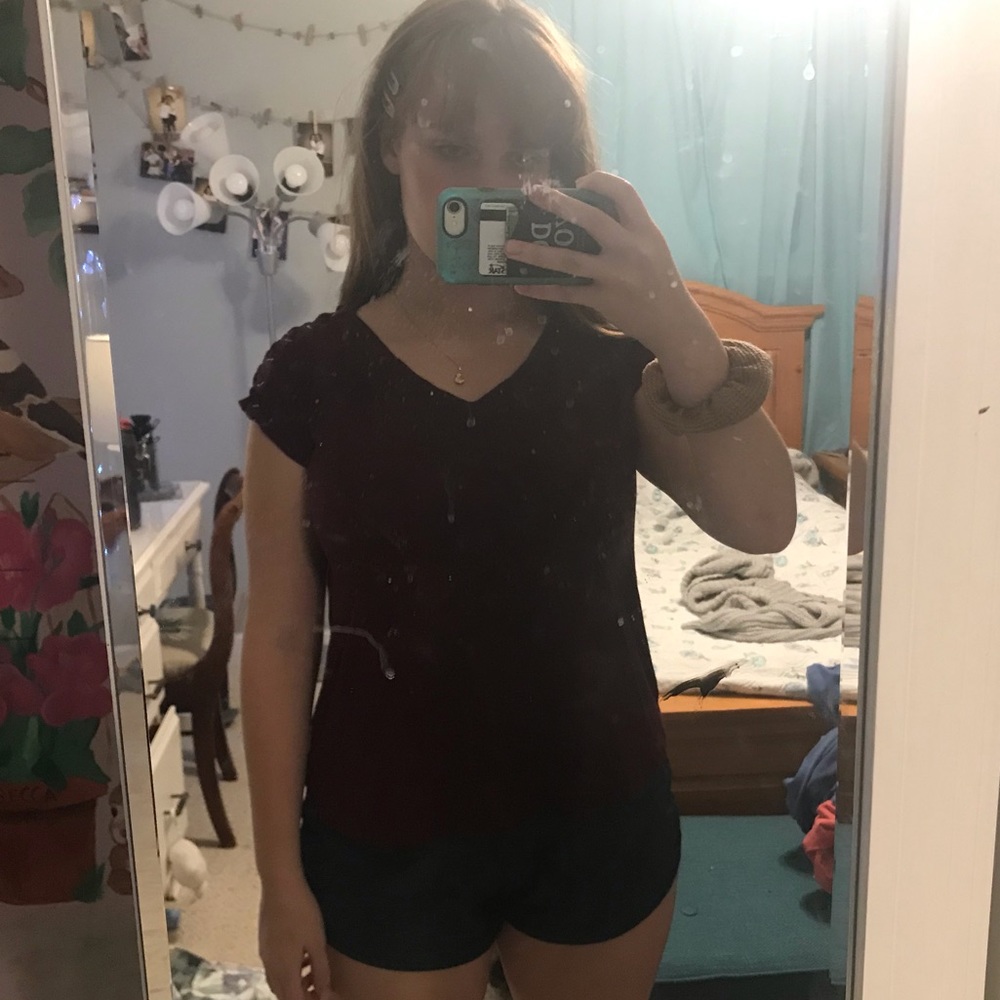 Pink republic maroon hi low blouse
